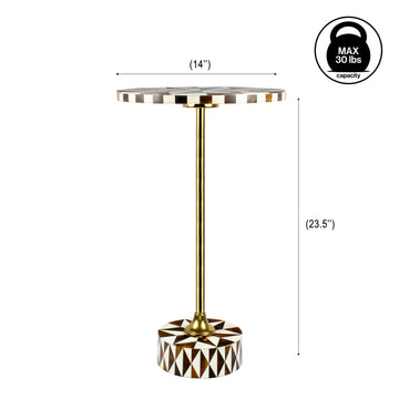 Calix 23.5" Contemporary Minimalist Metal/Resin Round End Table - JONATHAN Y